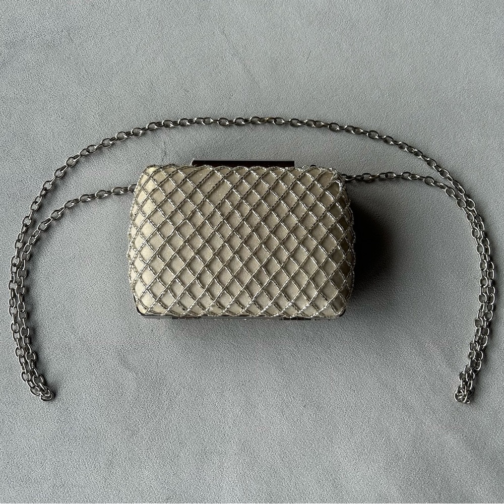 Glint ~ Hand Beaded Clutch ~ Detachable Chain Strap